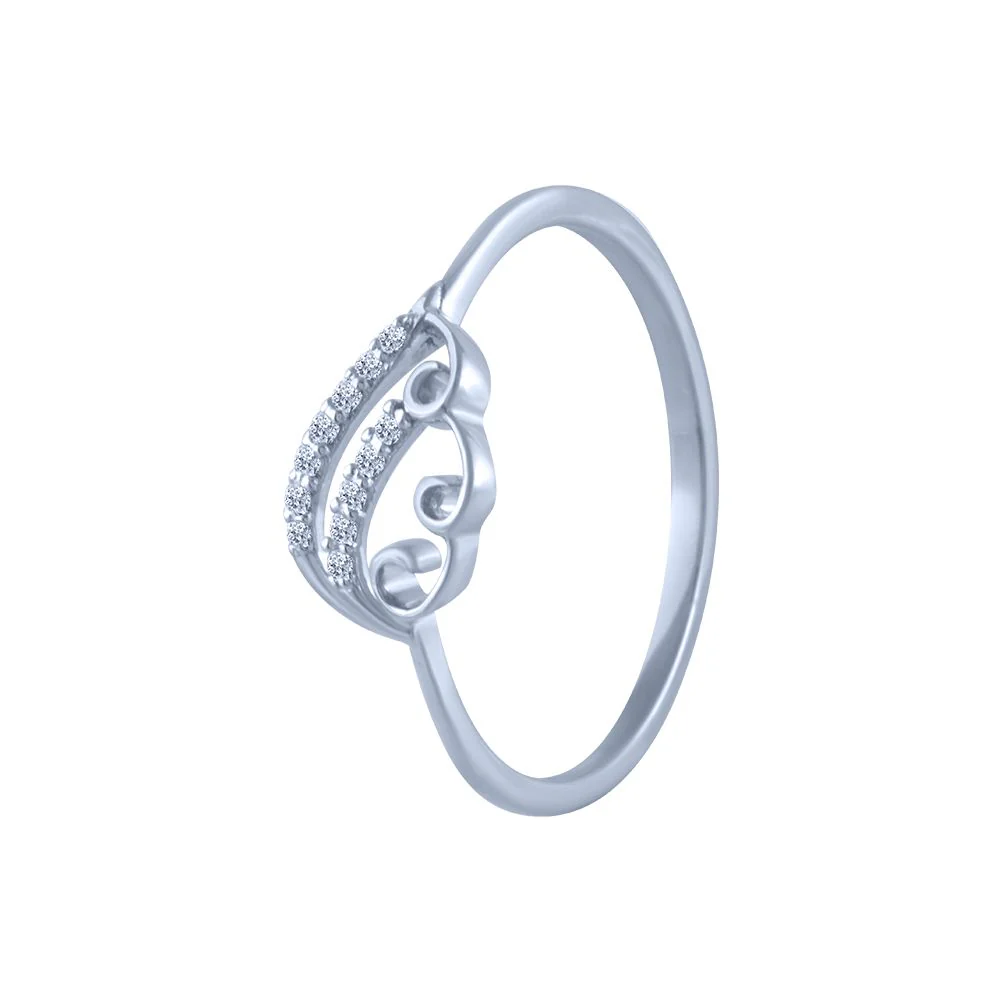 14k (585) White Gold And Diamond Ring For Women - Image 3