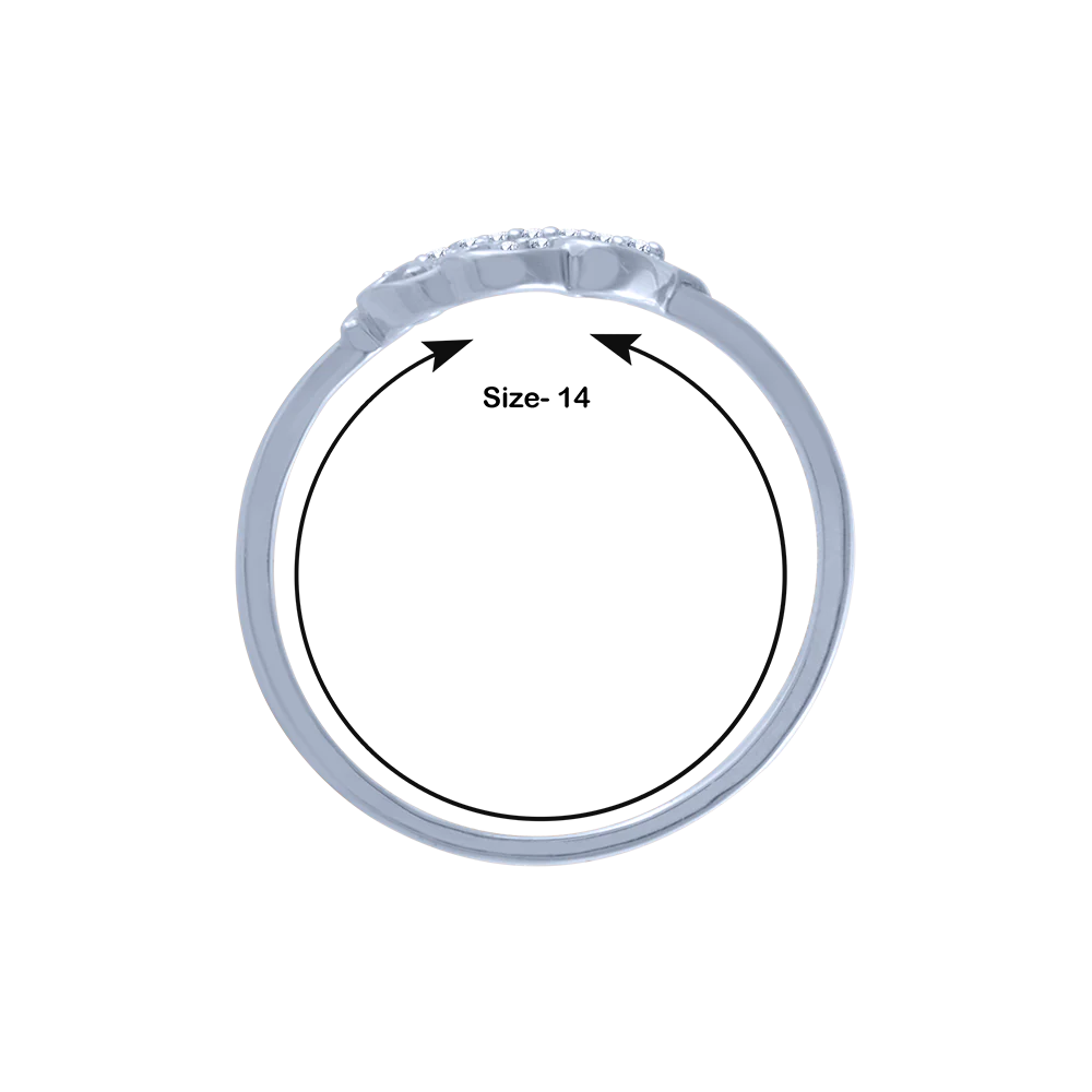14k (585) White Gold And Diamond Ring For Women - Image 4