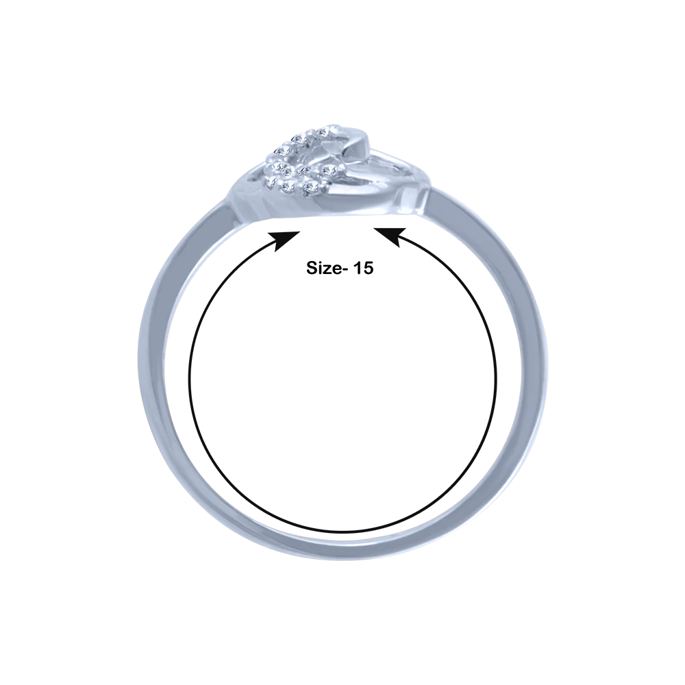 14k (585) White Gold And Diamond Ring For Women - Image 4