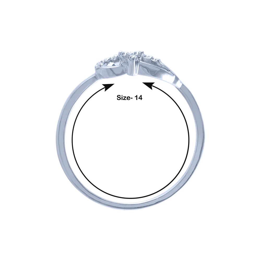 14k (585) White Gold And Diamond Ring For Women - Image 4