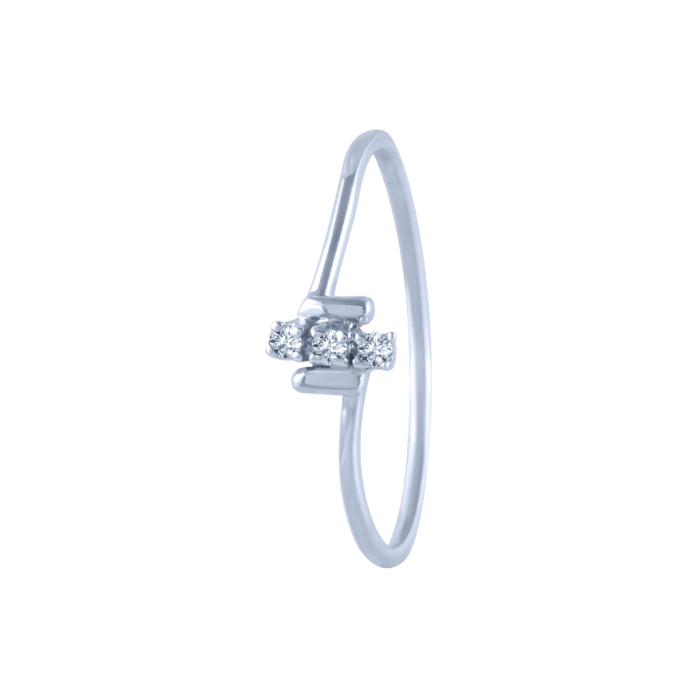 14k (585) White Gold And Diamond Ring For Women