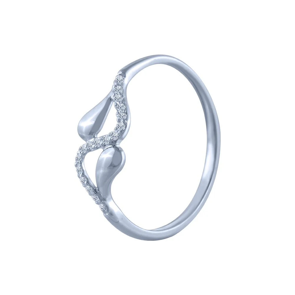 14k (585) White Gold And Diamond Ring For Women - Image 3