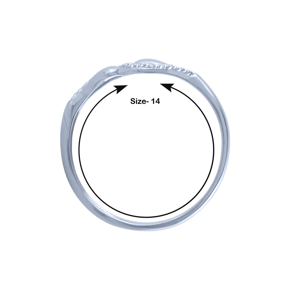 14k (585) White Gold And Diamond Ring For Women - Image 4