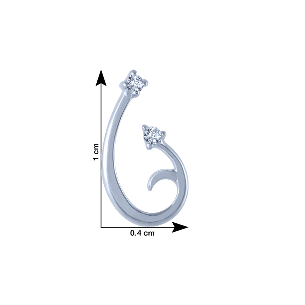 14k (585) White Gold And Diamond Stud Earrings For Women - Image 3
