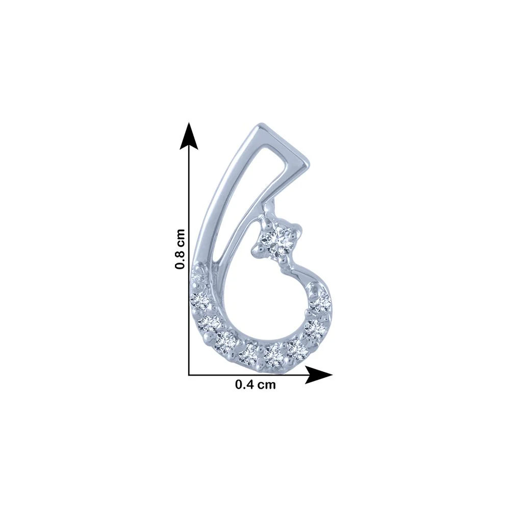 14k (585) White Gold And Diamond Stud Earrings For Women - Image 4