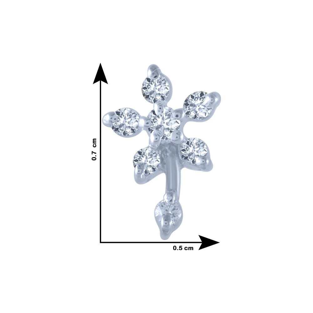 14k (585) White Gold And Diamond Stud Earrings For Women - Image 4
