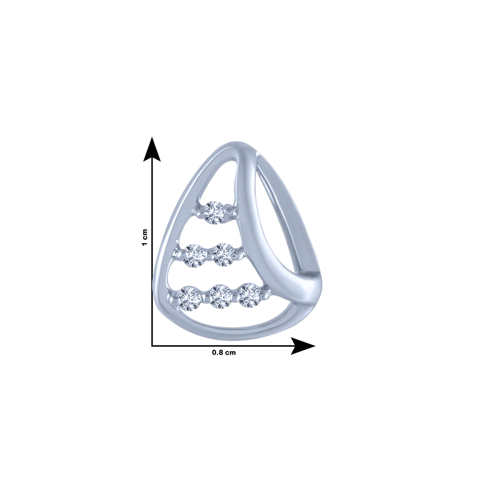 14k (585) White Gold And Diamond Stud Earrings For Women - Image 4
