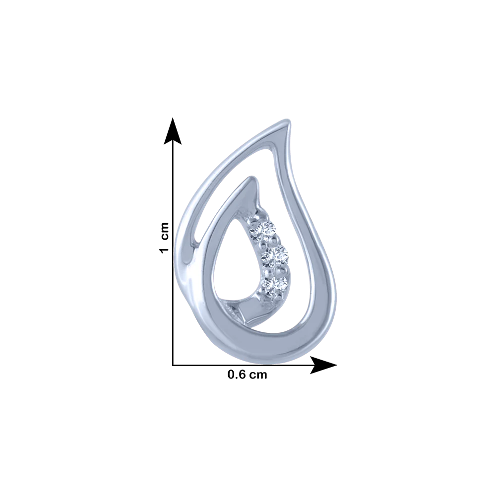 14k (585) White Gold And Diamond Stud Earrings For Women - Image 4
