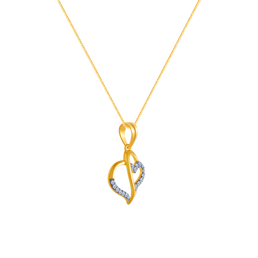 14k (585) Yellow Gold And Diamond Pendant For Women - Image 2