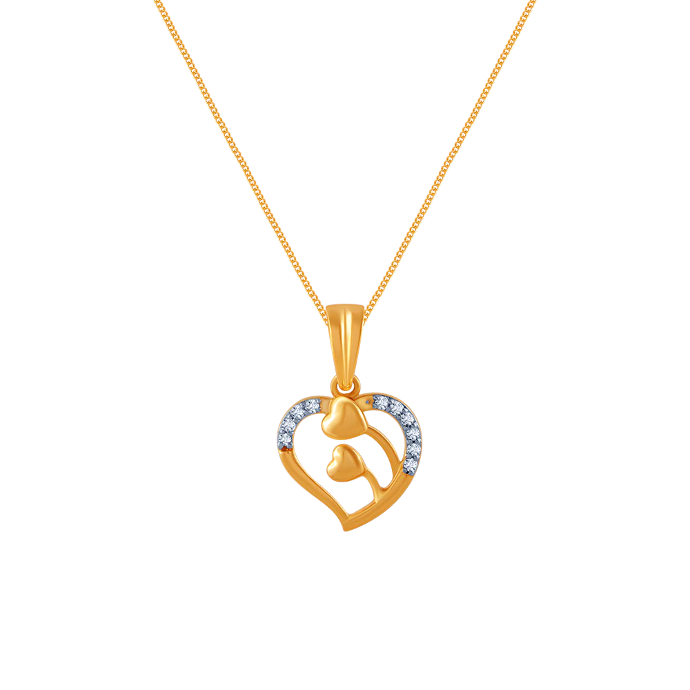 14k (585) Yellow Gold And Diamond Pendant For Women
