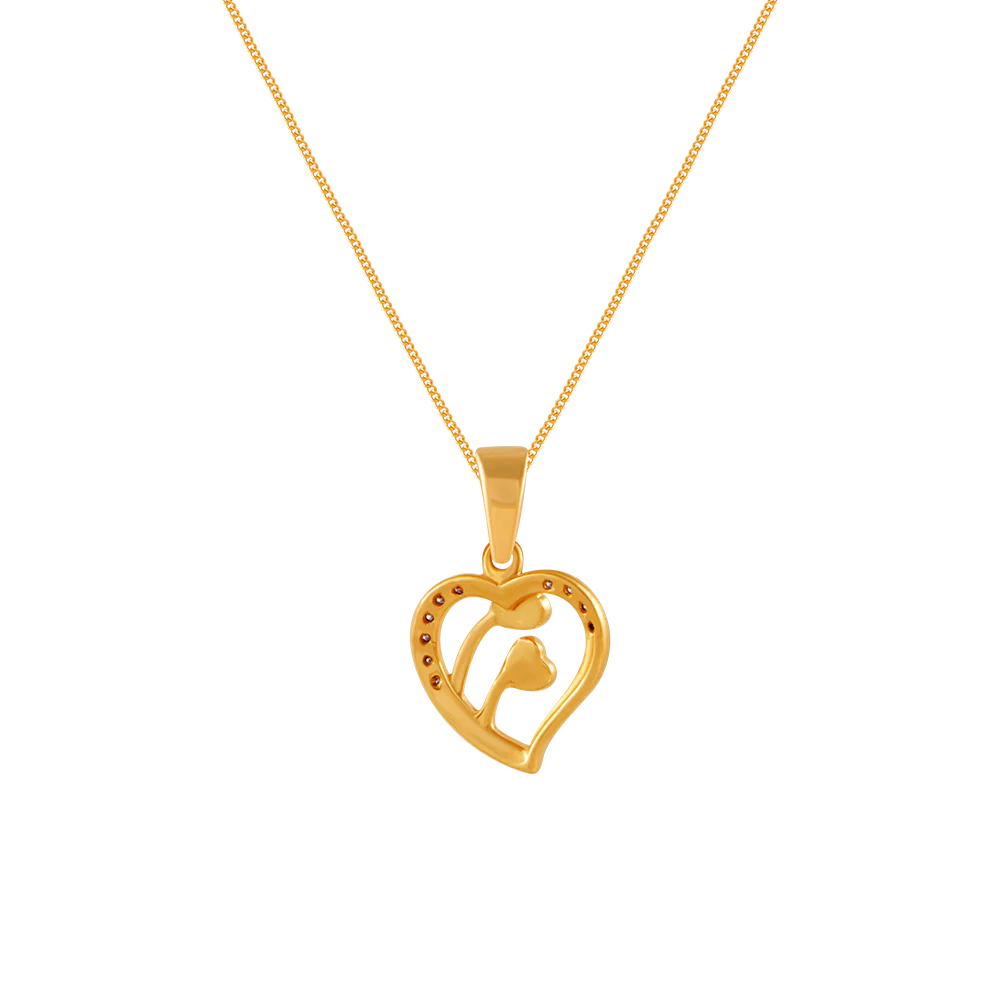 14k (585) Yellow Gold And Diamond Pendant For Women - Image 3