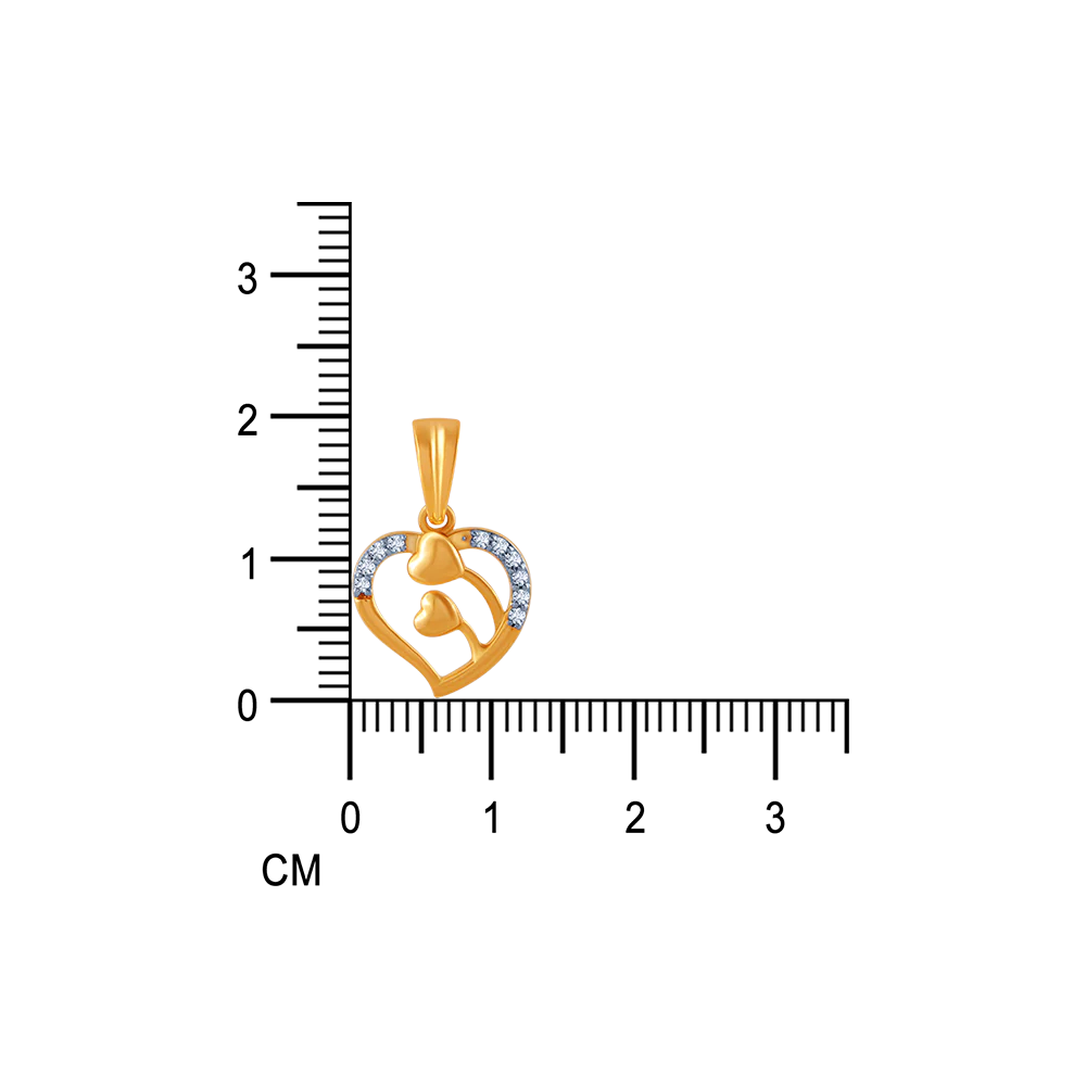 14k (585) Yellow Gold And Diamond Pendant For Women - Image 5