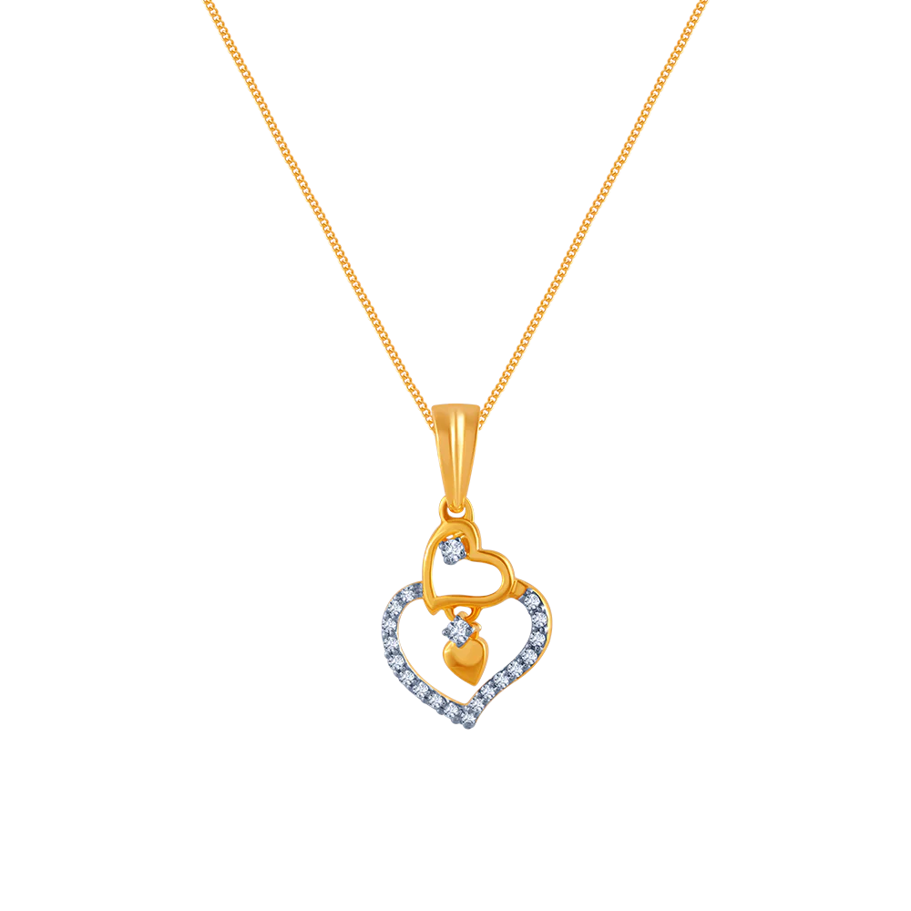 14k (585) Yellow Gold And Diamond Pendant For Women