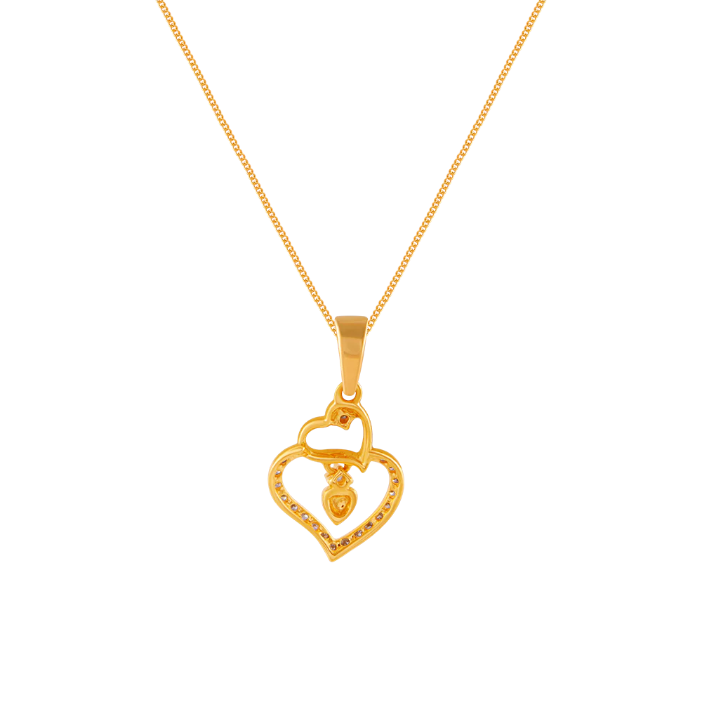 14k (585) Yellow Gold And Diamond Pendant For Women - Image 3