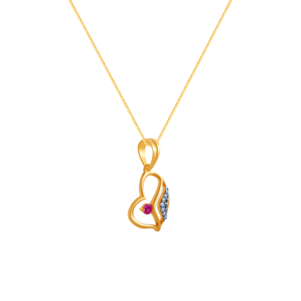 14k (585) Yellow Gold And Diamond Pendant For Women - Image 2