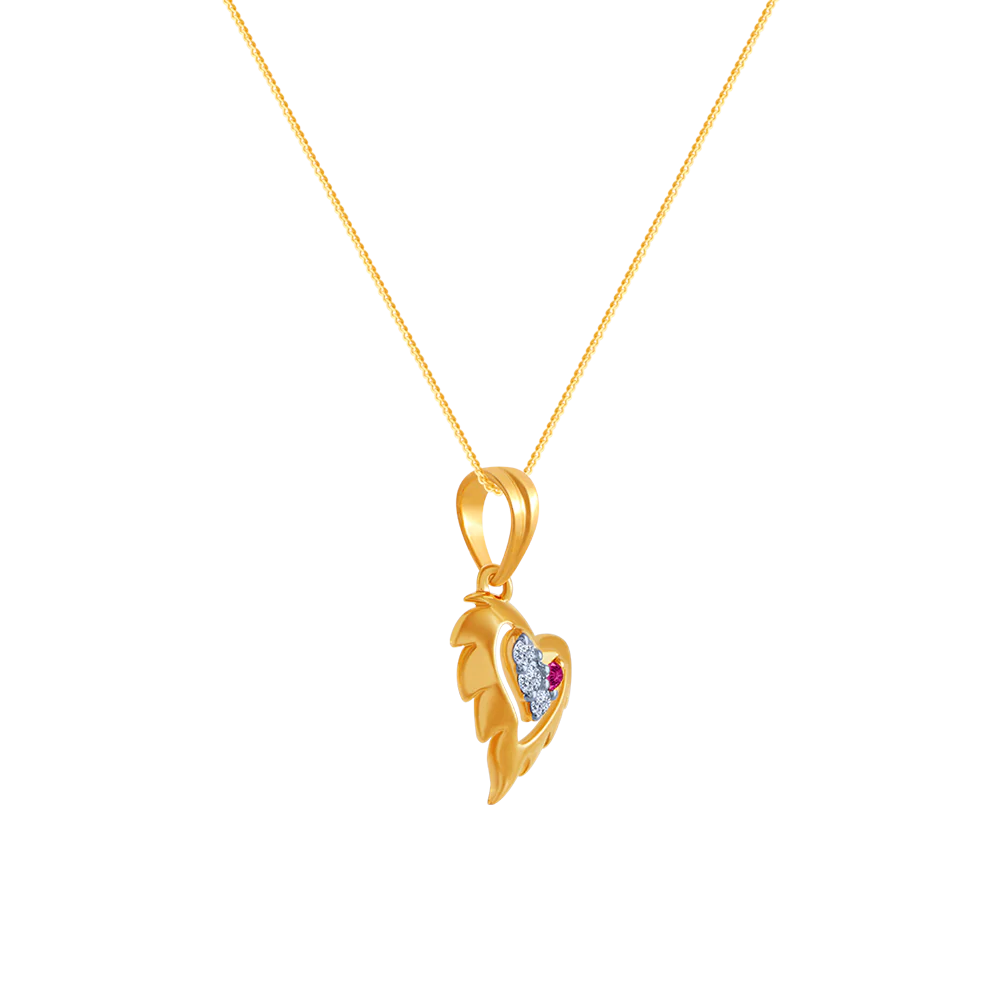 14k (585) Yellow Gold And Diamond Pendant For Women - Image 2