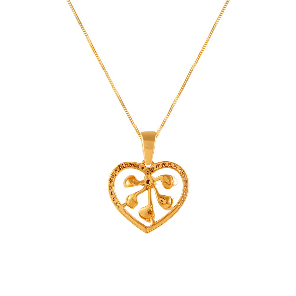 14k (585) Yellow Gold And Diamond Pendant For Women - Image 3