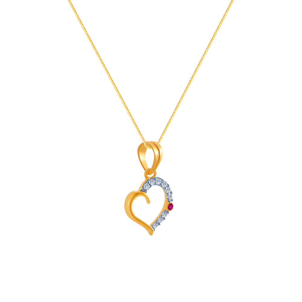 14k (585) Yellow Gold And Diamond Pendant For Women - Image 2