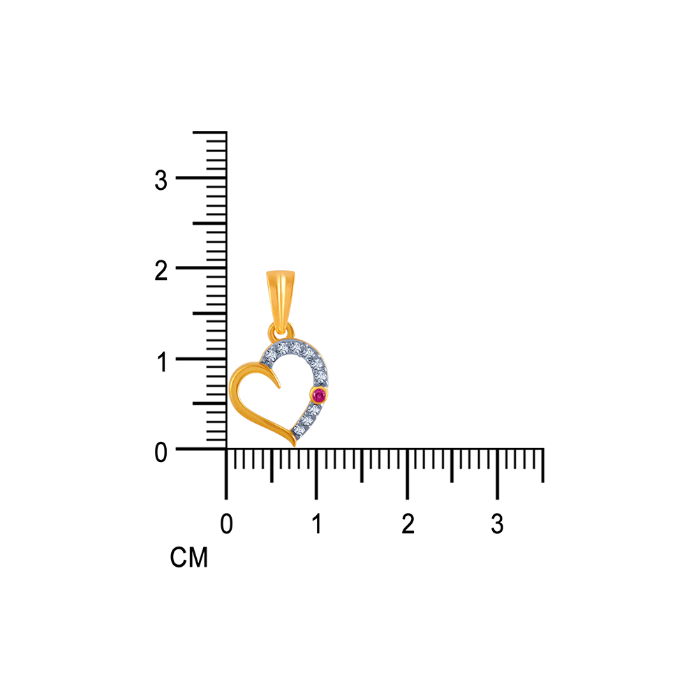 14k (585) Yellow Gold And Diamond Pendant For Women - Image 5
