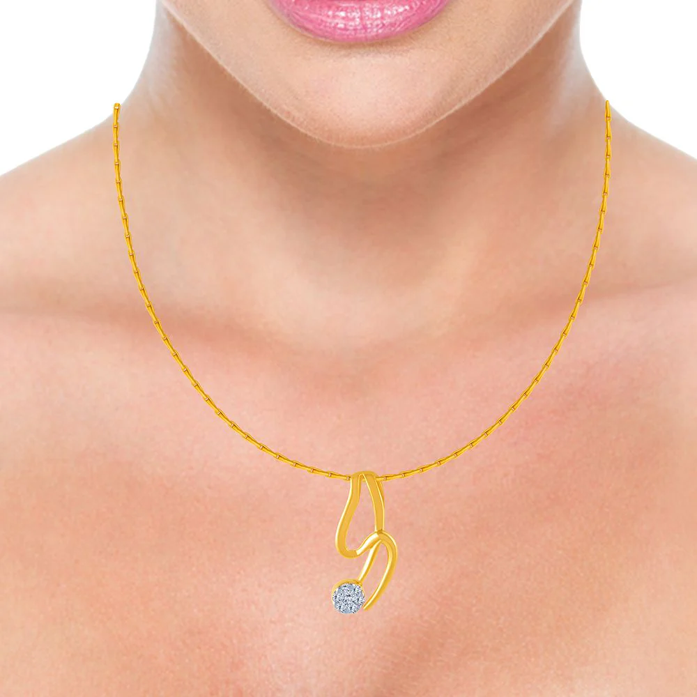 14k (585) Yellow Gold And Diamond Pendant For Women - Image 2