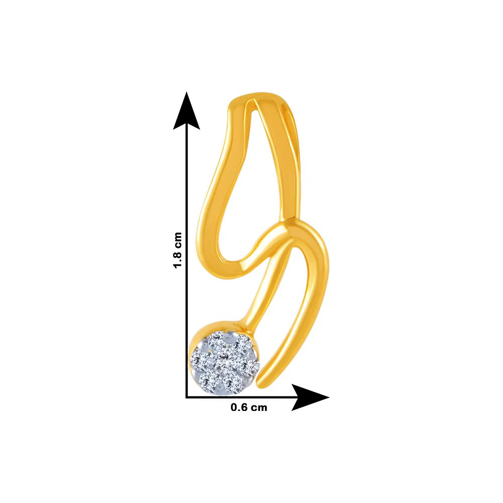 14k (585) Yellow Gold And Diamond Pendant For Women - Image 4