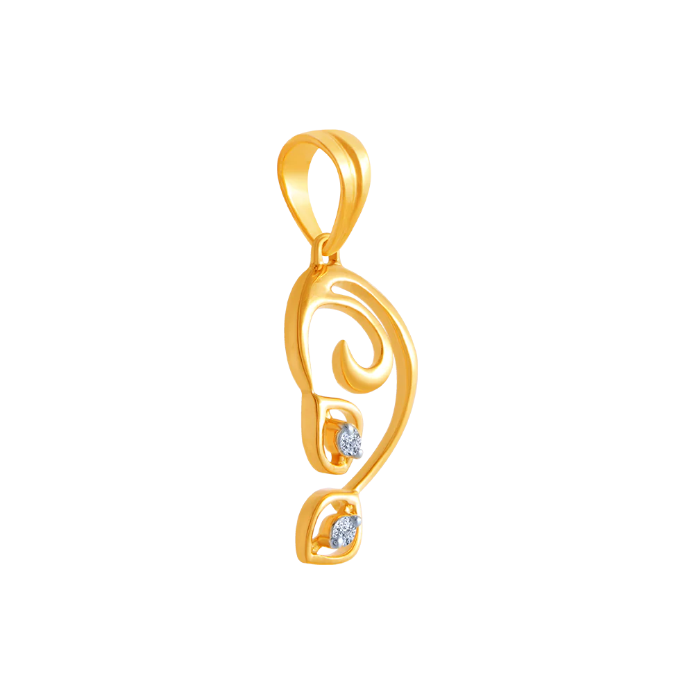 14k (585) Yellow Gold And Diamond Pendant For Women - Image 3