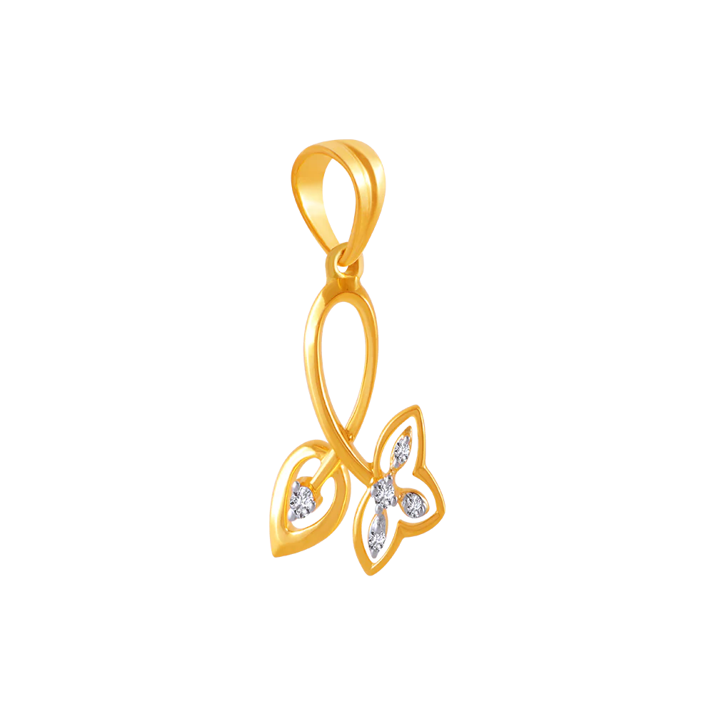 14k (585) Yellow Gold And Diamond Pendant For Women - Image 3