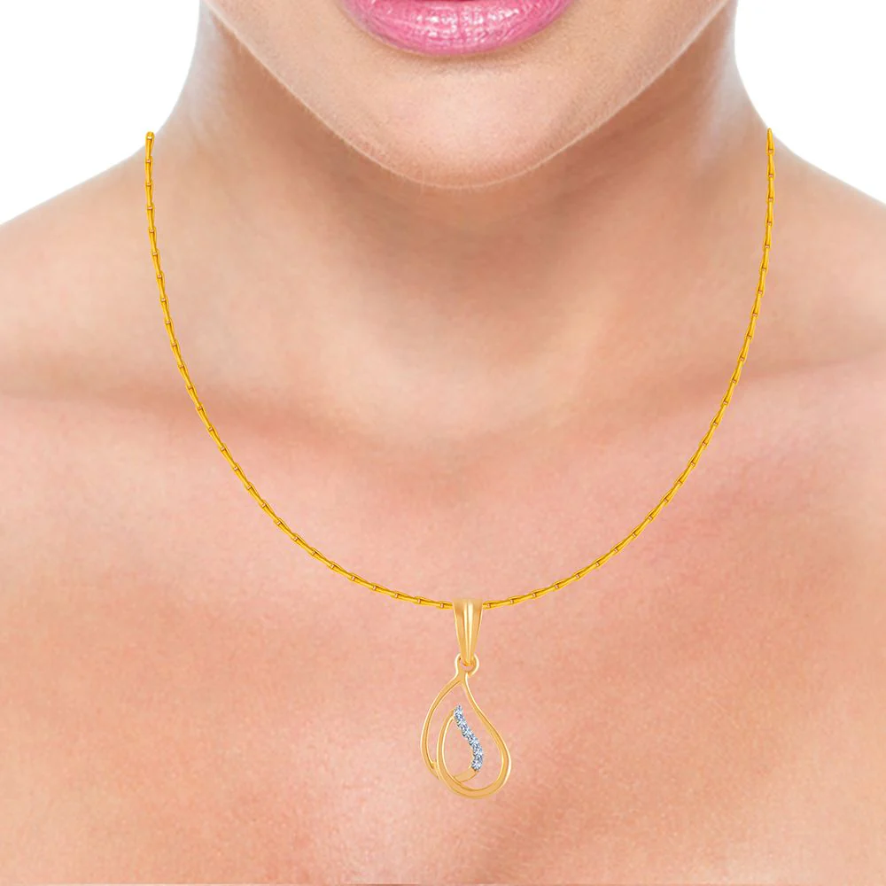 14k (585) Yellow Gold And Diamond Pendant For Women - Image 2
