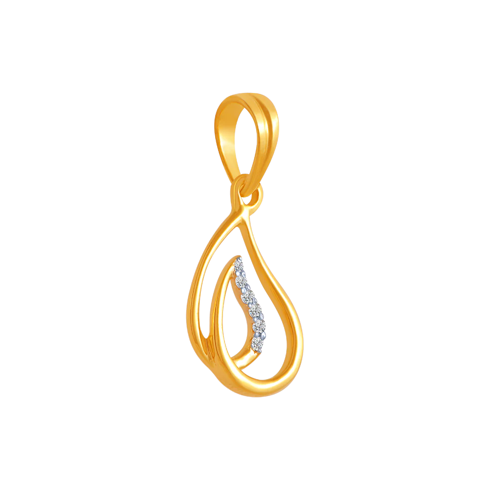 14k (585) Yellow Gold And Diamond Pendant For Women - Image 3