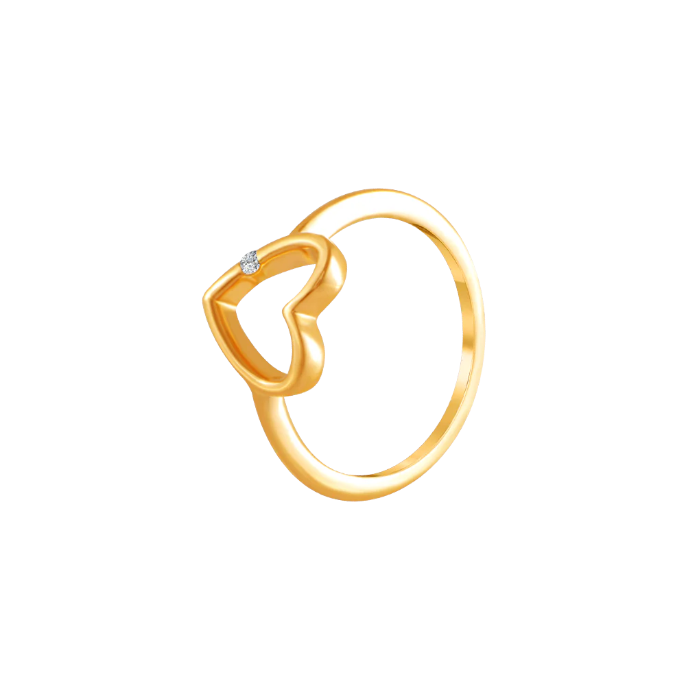 14k (585) Yellow Gold And Diamond Ring For Women