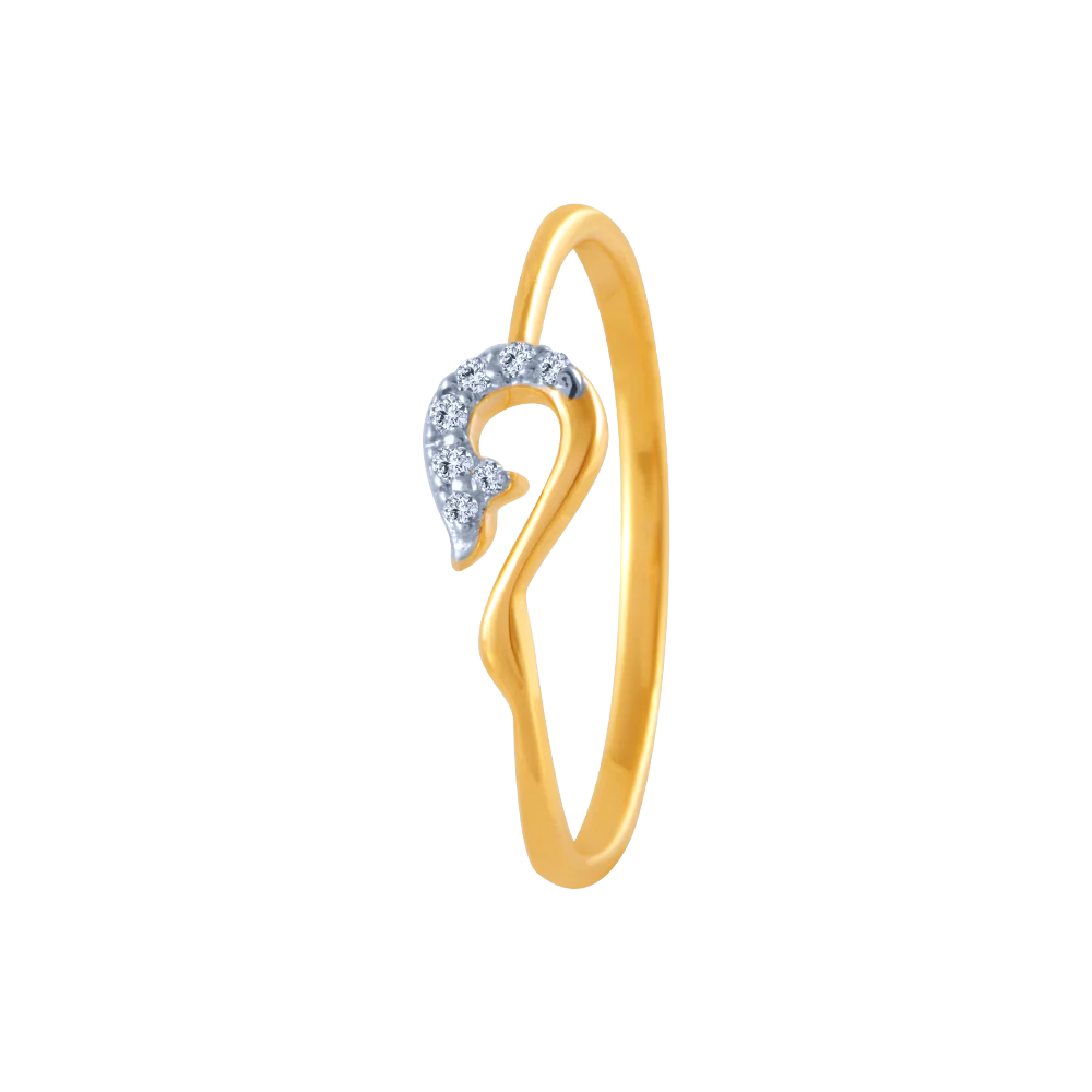 14k (585) Yellow Gold And Diamond Ring For Women