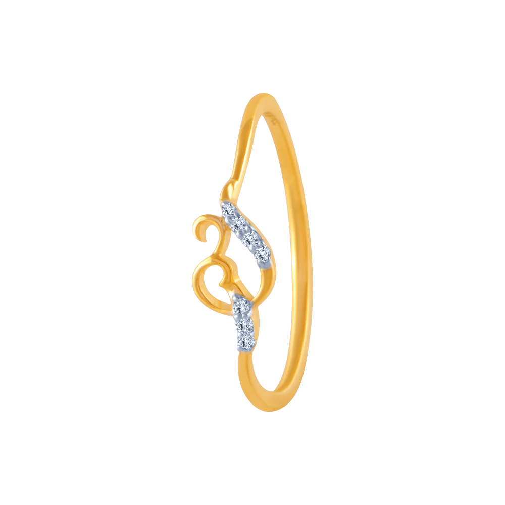 14k (585) Yellow Gold And Diamond Ring For Women