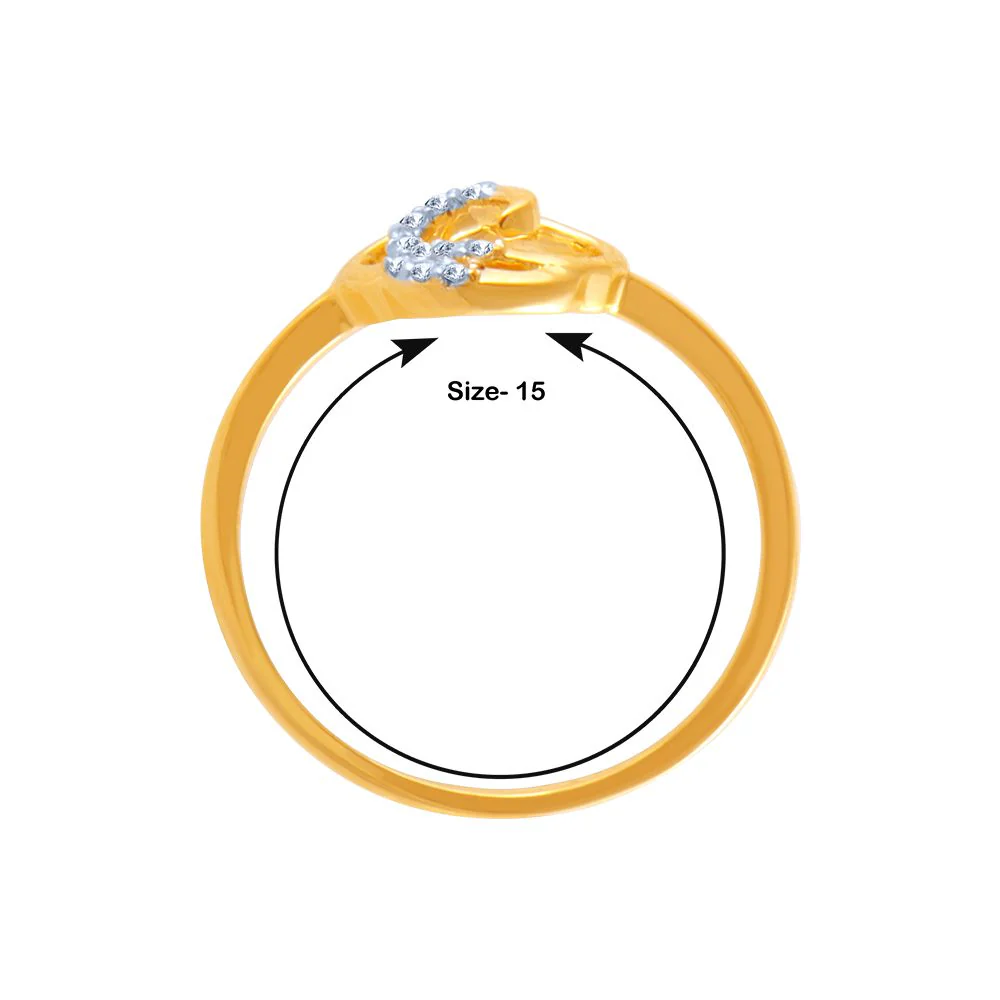 14k (585) Yellow Gold And Diamond Ring For Women - Image 4