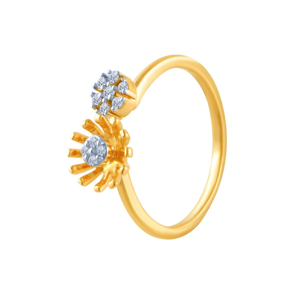 14k (585) Yellow Gold And Diamond Ring For Women - Image 3