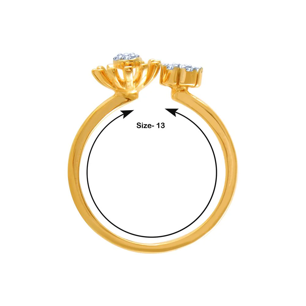 14k (585) Yellow Gold And Diamond Ring For Women - Image 4