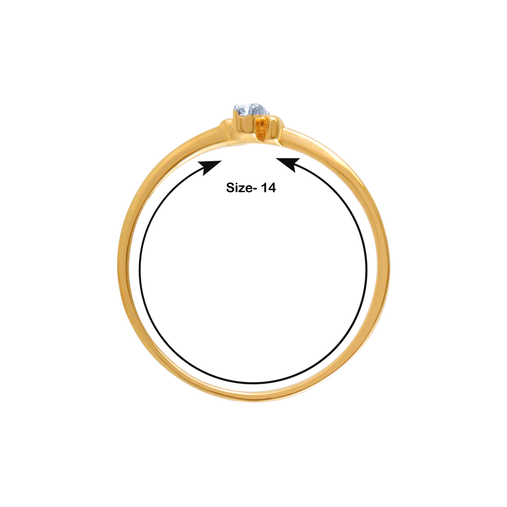 14k (585) Yellow Gold And Diamond Ring For Women - Image 3