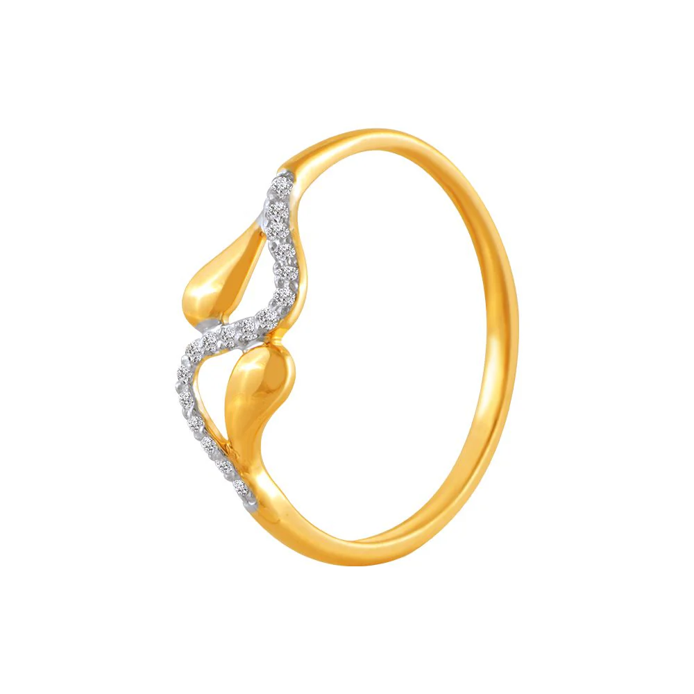 14k (585) Yellow Gold And Diamond Ring For Women - Image 3