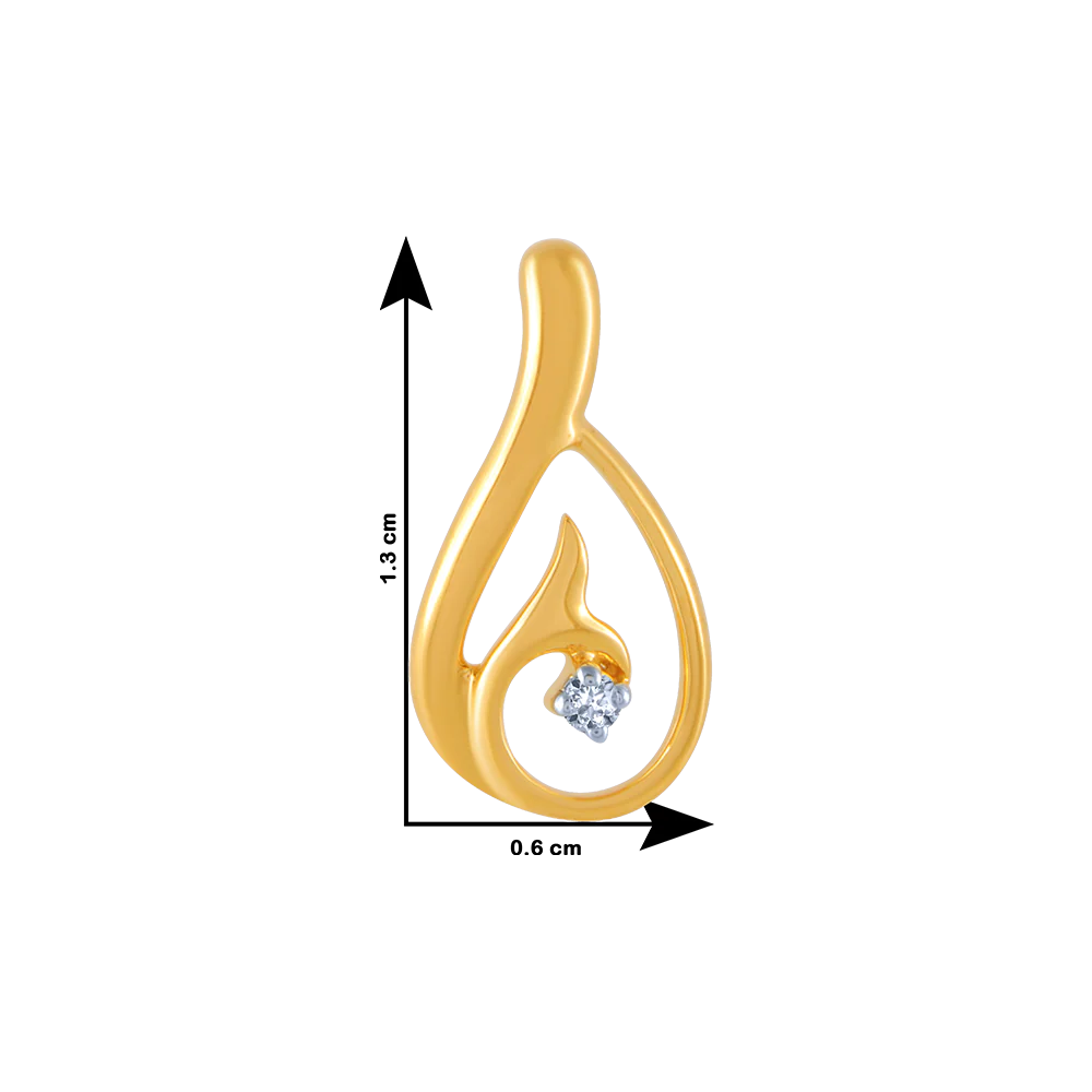 14k (585) Yellow Gold And Diamond Stud Earrings For Women - Image 4