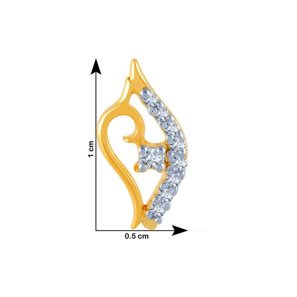 14k (585) Yellow Gold And Diamond Stud Earrings For Women - Image 4
