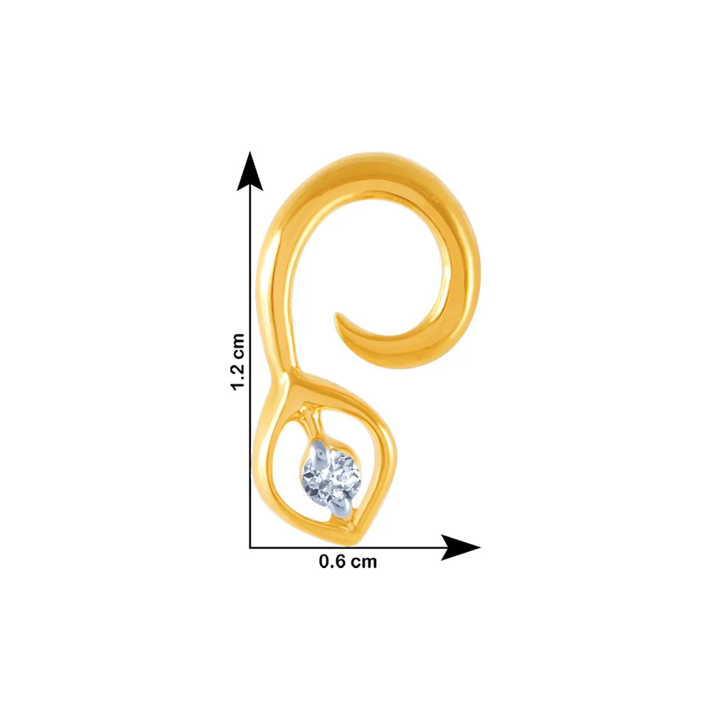 14k (585) Yellow Gold And Diamond Stud Earrings For Women - Image 4