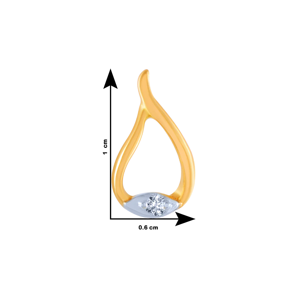 14k (585) Yellow Gold And Diamond Stud Earrings For Women - Image 4
