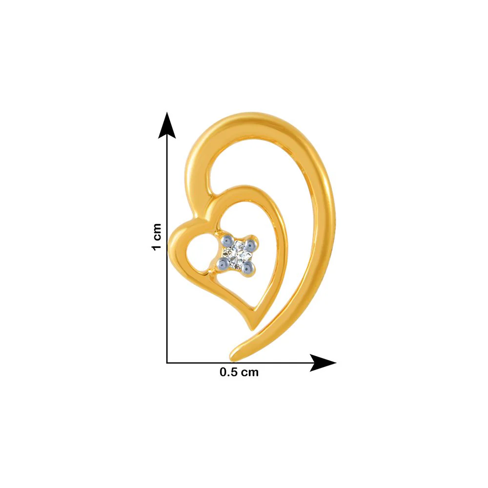 14k (585) Yellow Gold And Diamond Stud Earrings For Women - Image 4