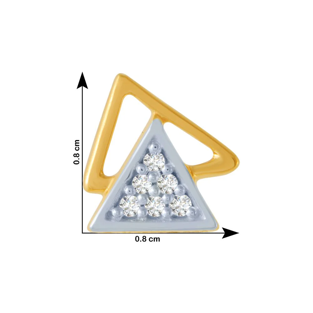 14k (585) Yellow Gold And Diamond Stud Earrings For Women - Image 4