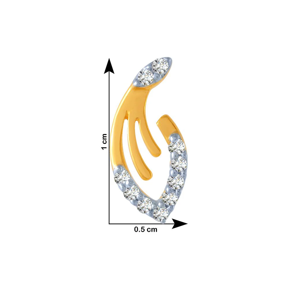 14k (585) Yellow Gold And Diamond Stud Earrings For Women - Image 4