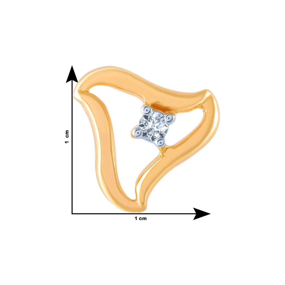 14k (585) Yellow Gold And Diamond Stud Earrings For Women - Image 4