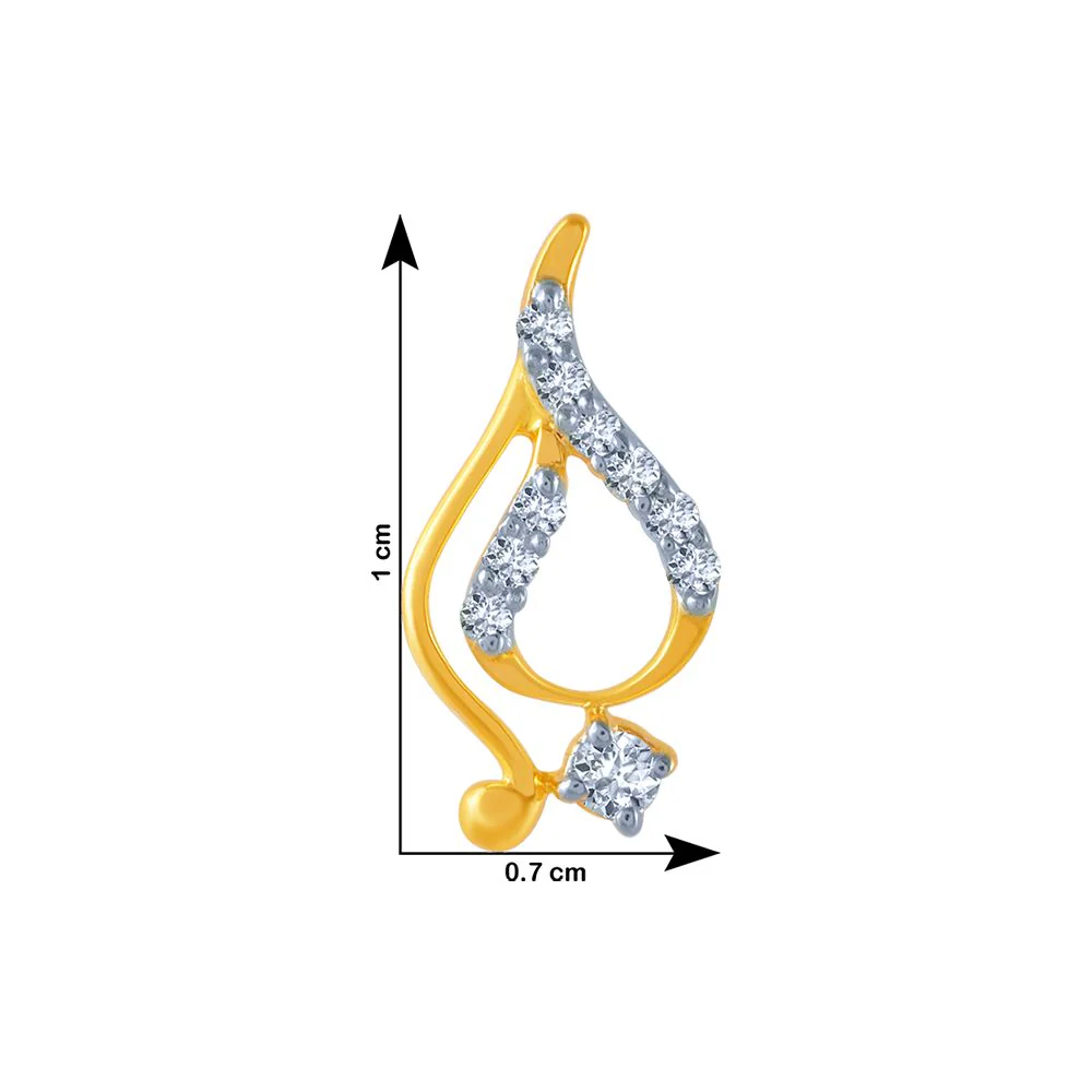 14k (585) Yellow Gold And Diamond Stud Earrings For Women - Image 4