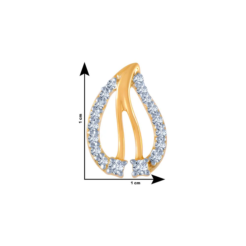 14k (585) Yellow Gold And Diamond Stud Earrings For Women - Image 4