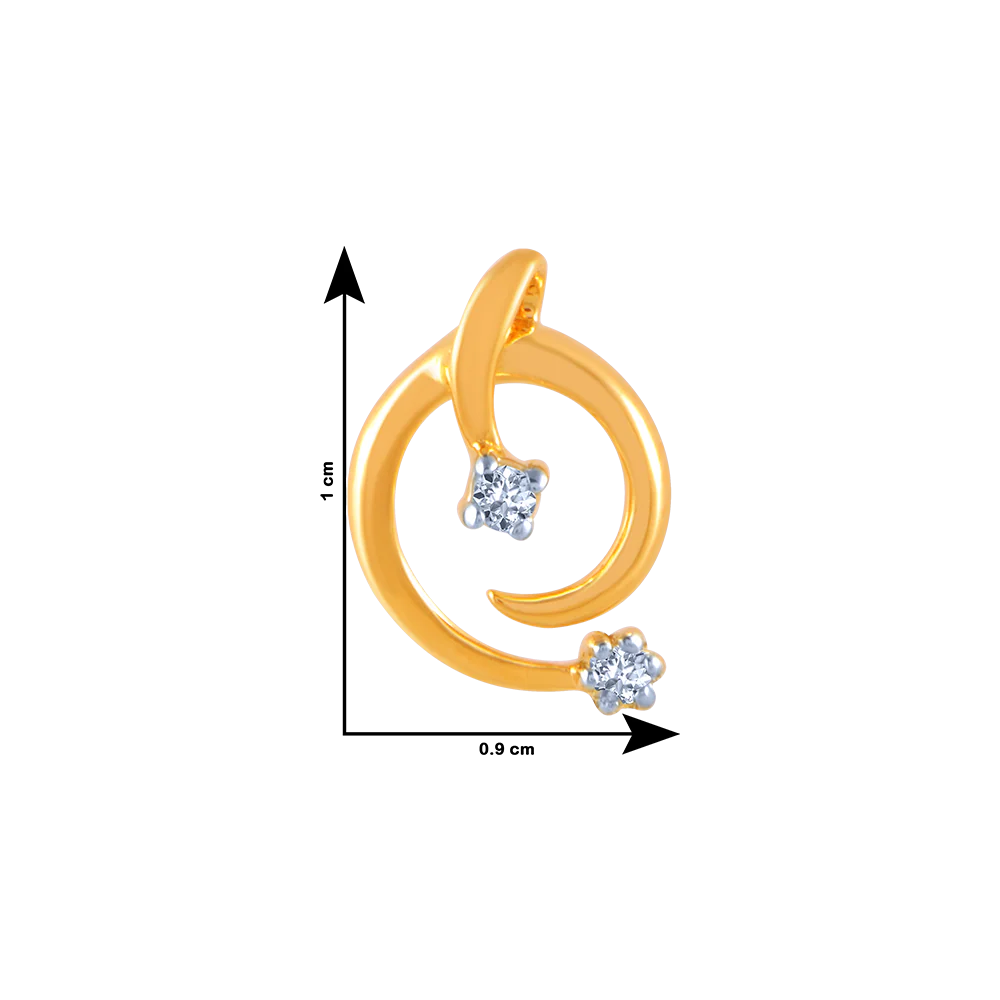 14k (585) Yellow Gold And Diamond Stud Earrings For Women - Image 4