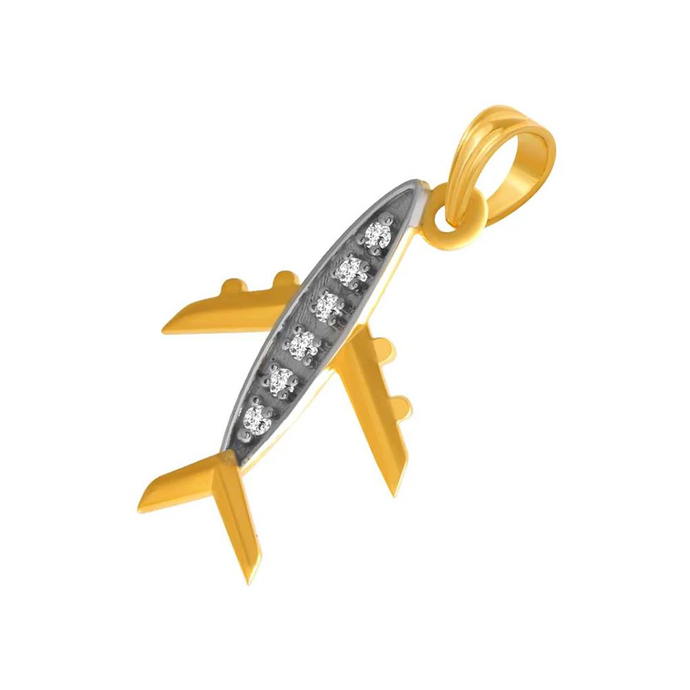 14k Aeroplane Designed Gold Pendent - Image 3