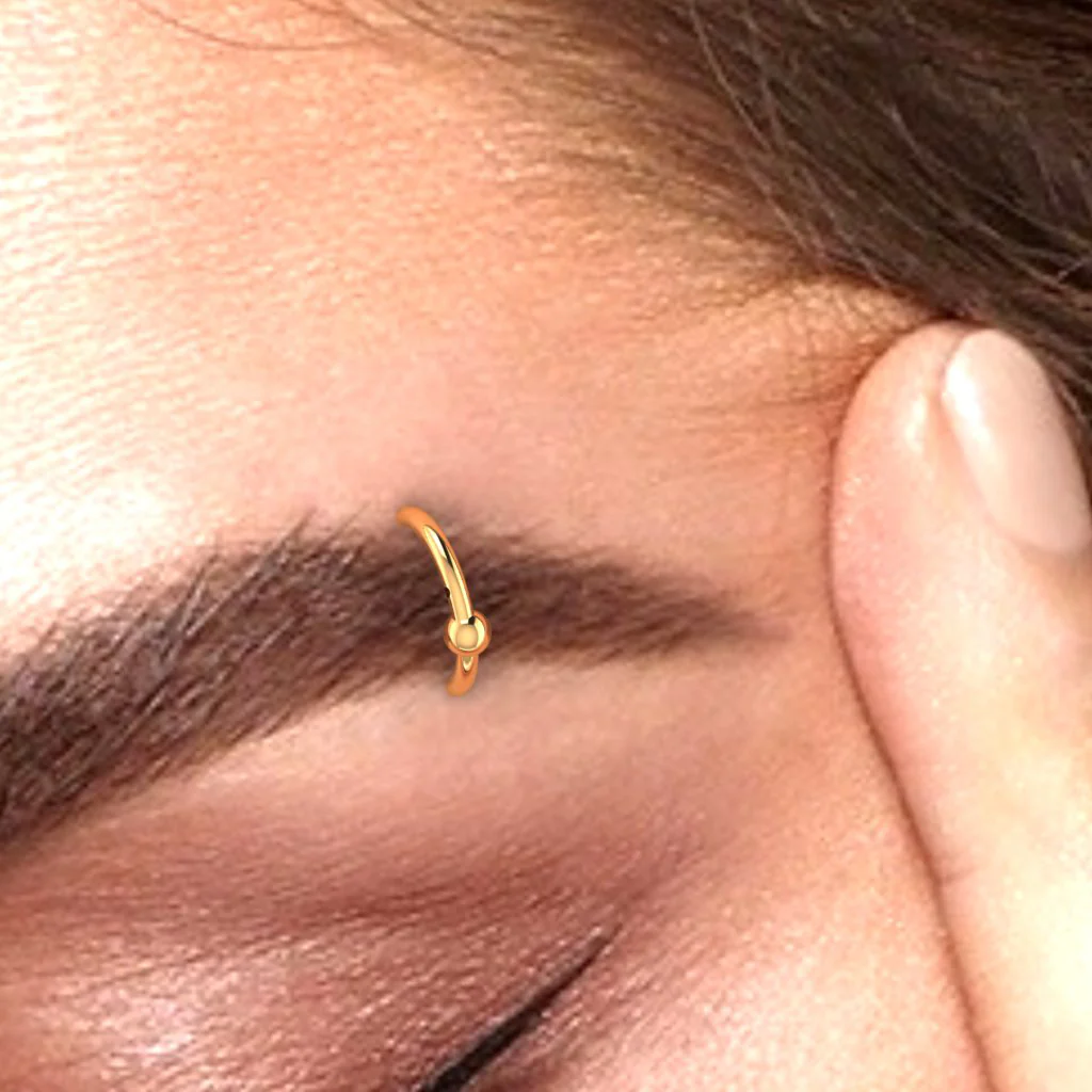 14k Alluring Gold Eyebrow Ring - Image 5